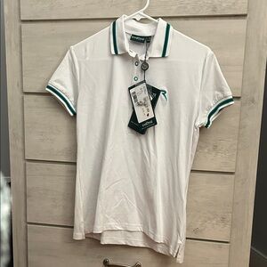 Chervo Sports White Polo with Green Trim